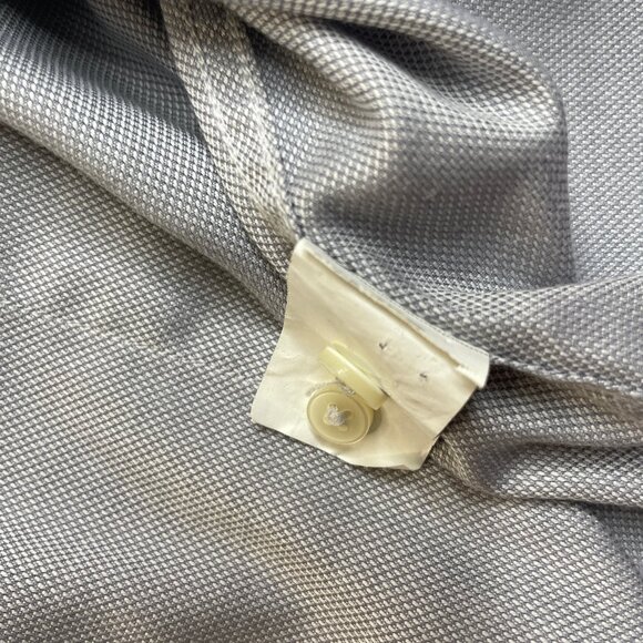 Zara Man Shirt Mens XL Slim Fit Button-Up Gray White Microdot Soft Long Sleeve - Picture 8 of 14